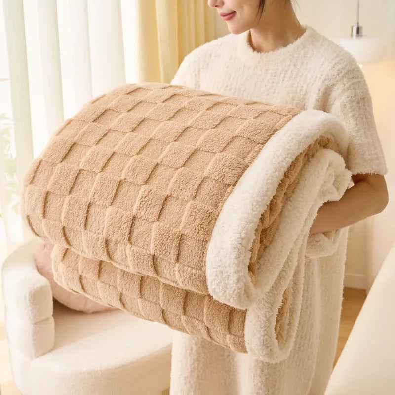 Afralia™ Taffeta Velvet Warm Blanket for Single Bed - Soft Nap Flannel Throws Blankets