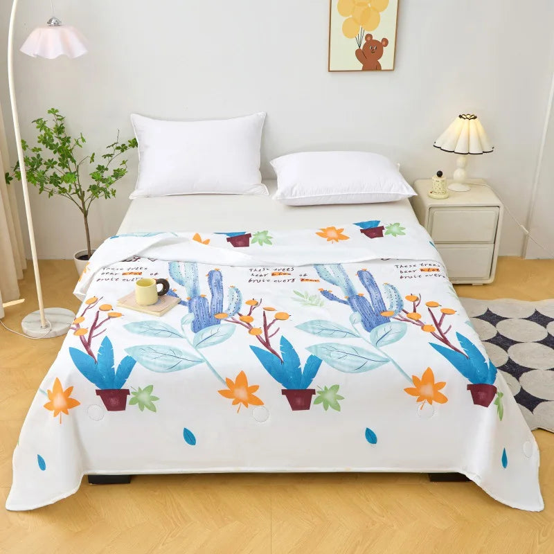 Afralia™ Summer Jacquard Cotton Quilt - Ultra-Thin, Breathable Single Comforter