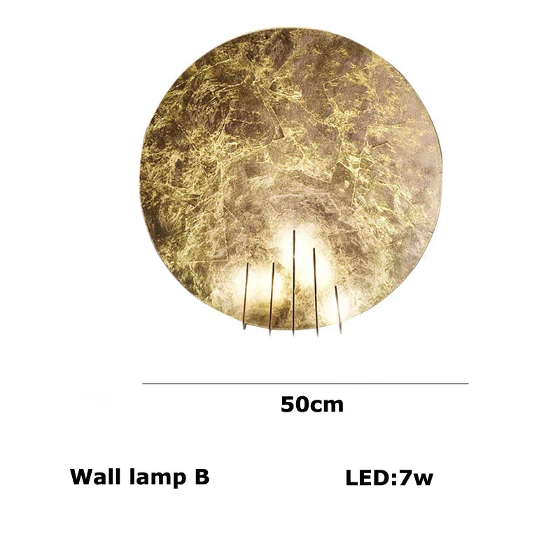 Afralia™ Gold Foil Pendant LED Chandelier, Modern Italian Design for Villas