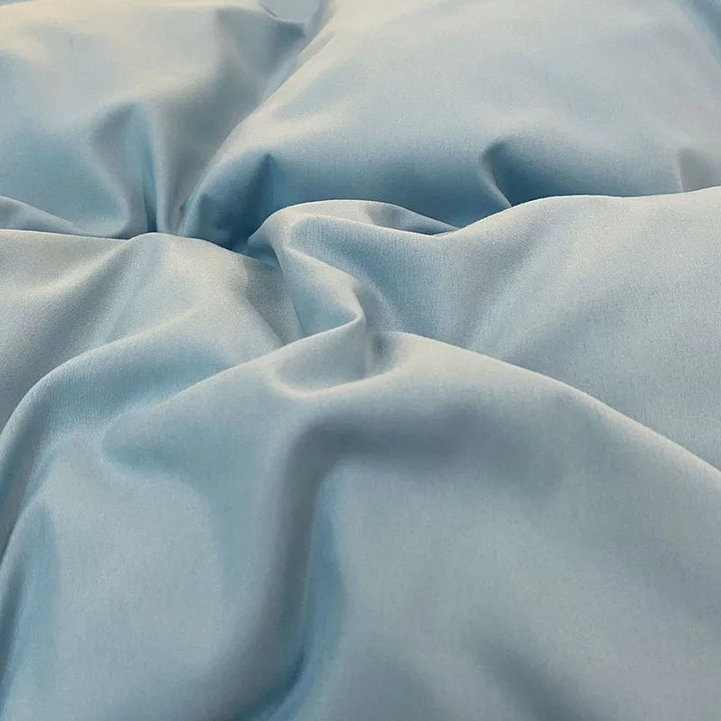 Afralia™ Pure Cotton Ruffle Edge Bedding Set in Solid Color, All Seasons, Single Queen Bed
