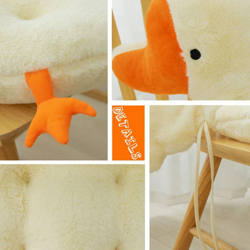 Afralia™ Solid Goose Backrest Cushion: Ultra Soft Cartoon Design for Office Chair, Home Decor