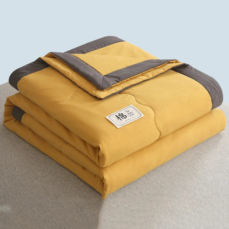 Afralia™ Pure Cotton Summer Quilt: Soft, Breathable, Washable, Skin-Friendly Blanket