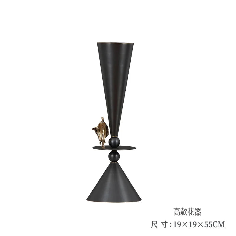 Afralia™ Geometric Bronze Vase for Home Decor
