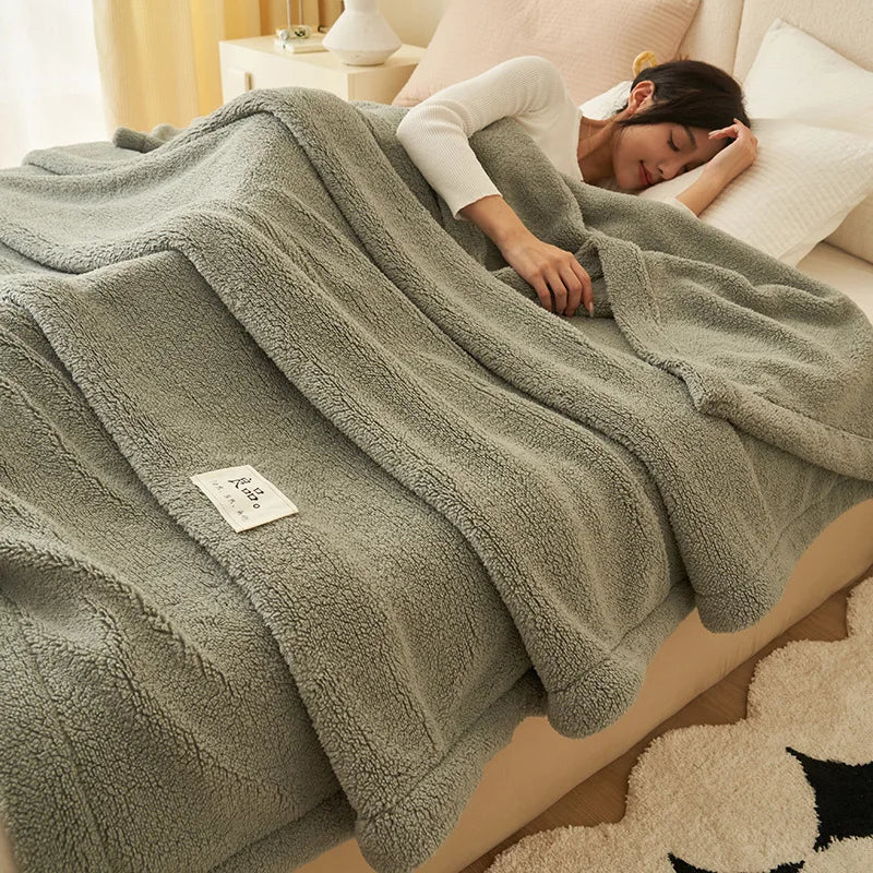 Afralia™ Coral Fleece Blanket: Super Soft Single Size Sofa Cover for Office, Cozy Nap Blanket