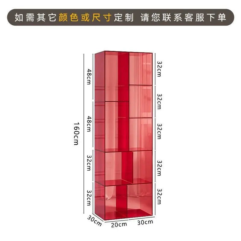 Afralia™ Modern Acrylic Bookcase Shelves: Light Luxury Art Museum Display Bookshelf