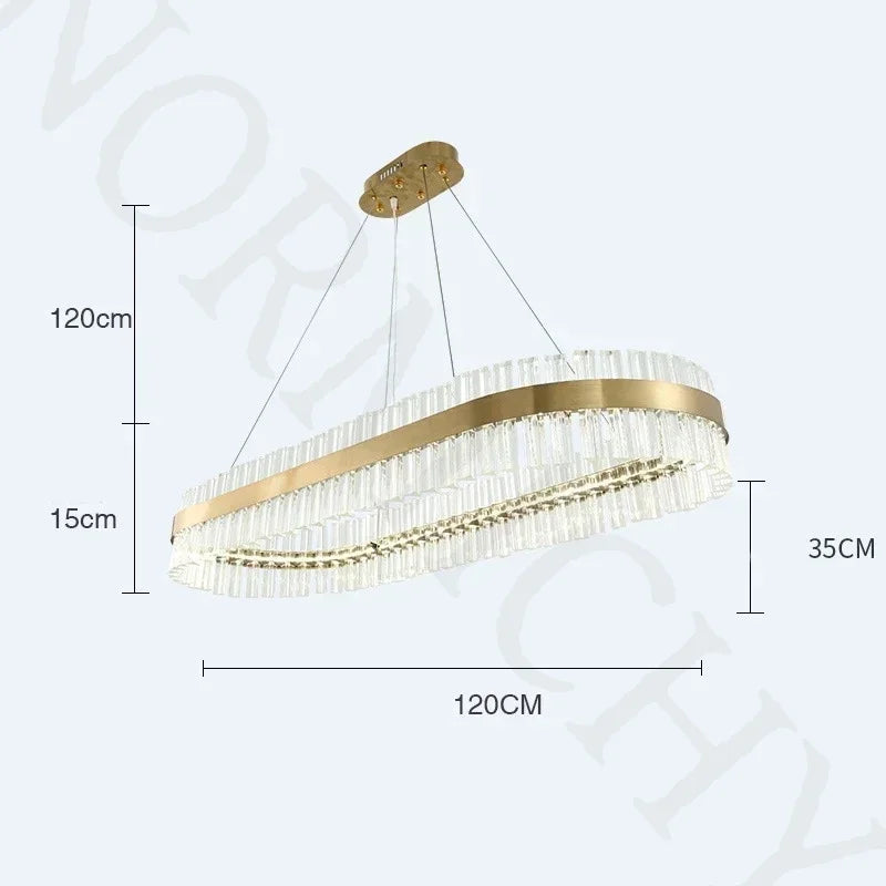 Afralia™ Luxury Gold Round LED Chandelier Contemporary Pendant Light