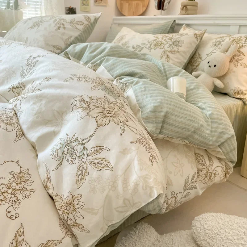 Afralia™ Spring Cotton Printed Duvet Set: Soft, Breathable, Cute Design, Various Sizes