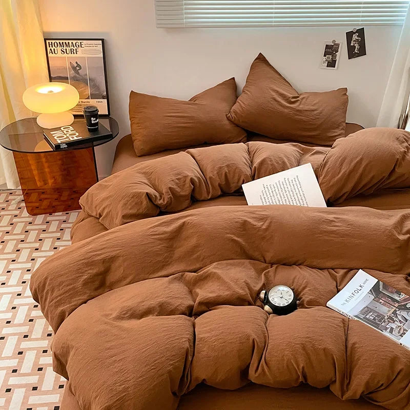 Afralia™ Cotton Bedding Set: Soft Duvet Sheets, Pillowcases, Comforter Set - All Seasons Comfort