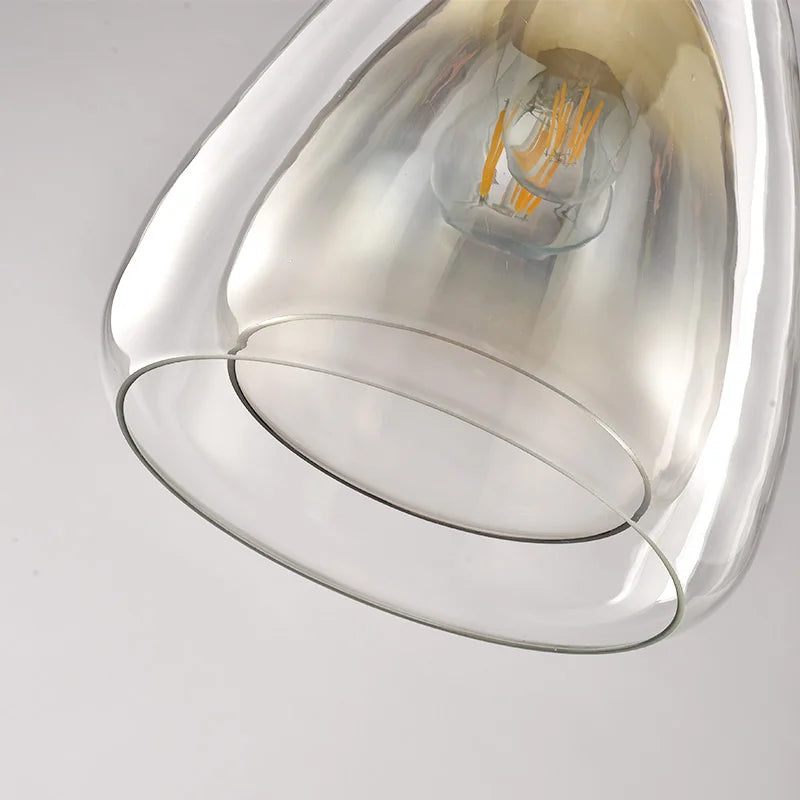 Afralia™ Gradient Glass Pendant Lamps: Luxury LED Chandeliers for Bedroom and Restaurant