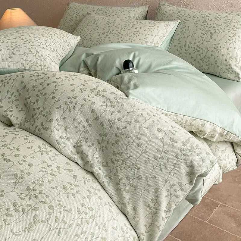 Afralia™ Luxury Jacquard 3-Layer Cotton Bedding Set - Soft & Skin-Friendly