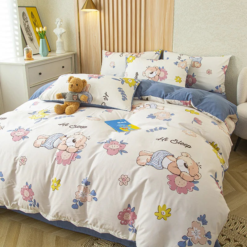 Afralia™ Floral Print Bedding Set - Cozy & Vibrant Quilt Set for Home, Bedroom, Dorm