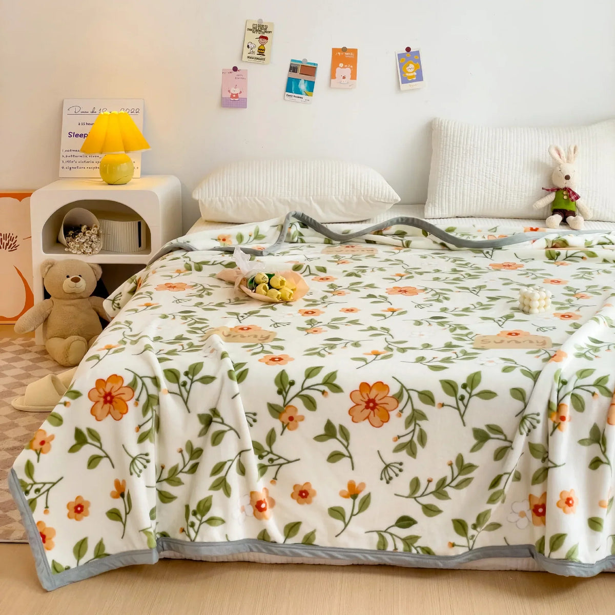 Afralia™ Cartoon Milk Velvet Blanket: Soft Coral Fleece Summer Sofa Cover & Queen Blanket