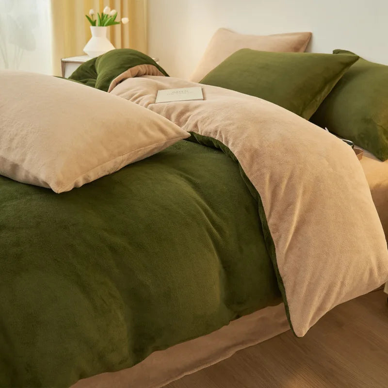 Afralia™ Milk Velvet Plush Comforter Cover for Autumn & Winter