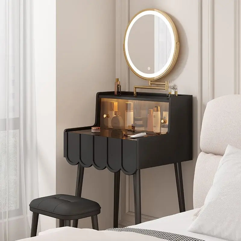 Afralia™ Luxury Nordic Makeup Vanity Set with Mirror and Storage