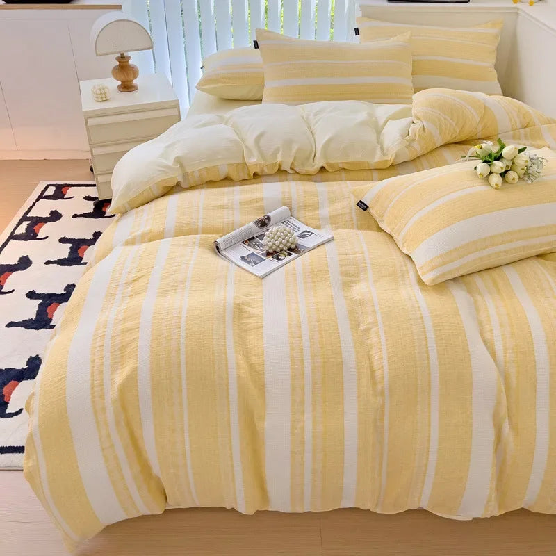 Afralia™ Jacquard Cotton Bedding Set for Queen King Size - Skin Friendly Comforter Cover