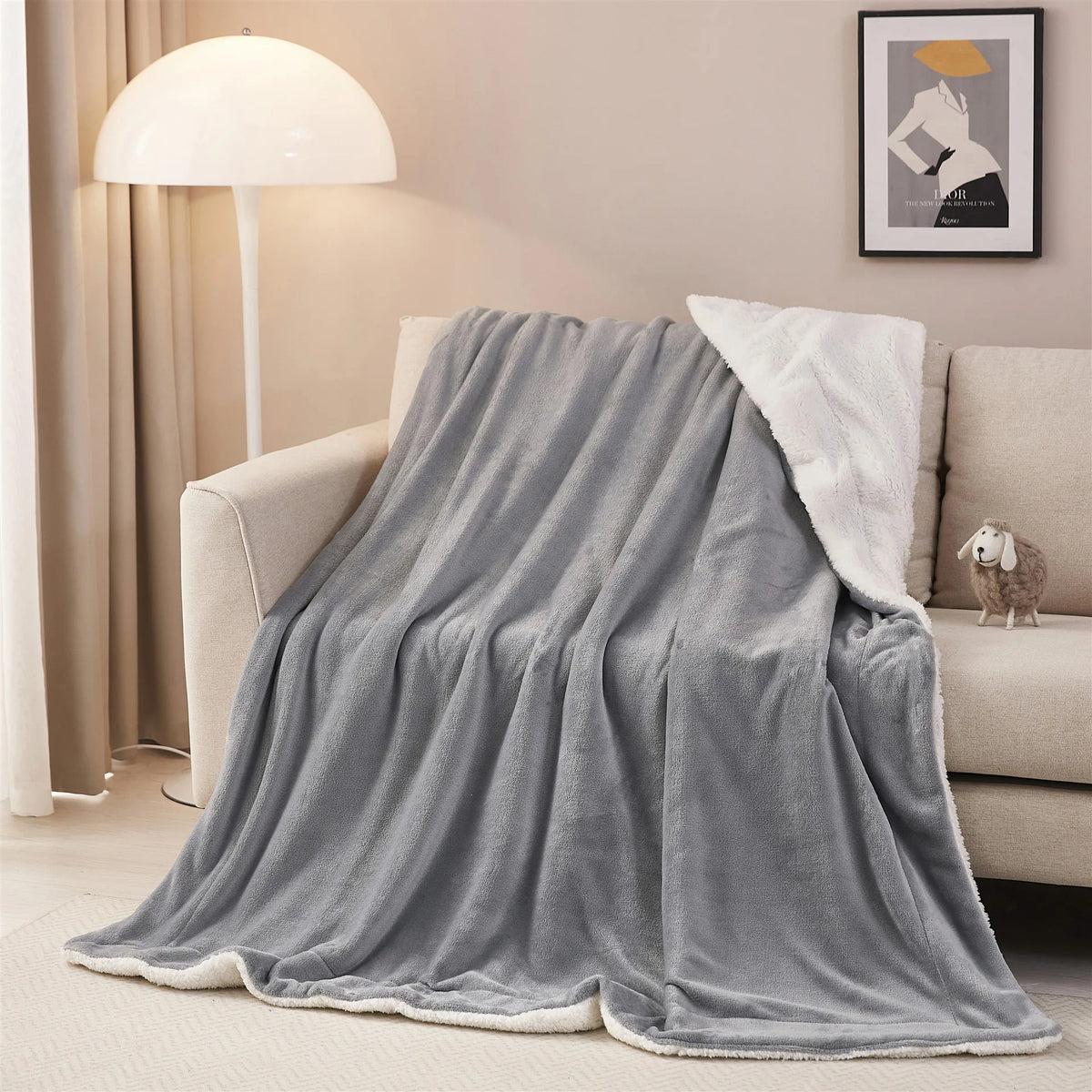 Afralia™ Cozy Sherpa Twin Blanket - Reversible Fleece and Velvet Plush Warm Winter Bed Throw