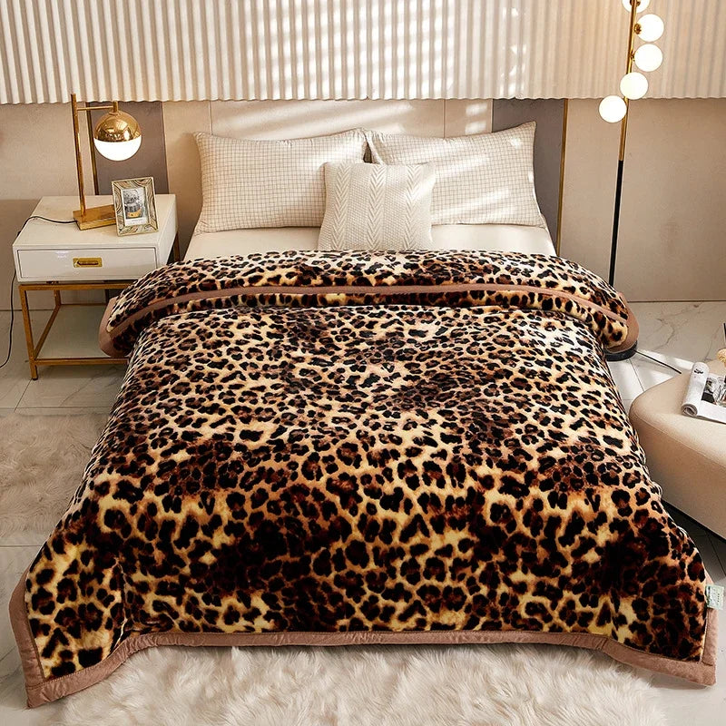 Afralia™ Winter Raschel Blanket: High-End, Warm, and Skin-Friendly for Single & Double Beds