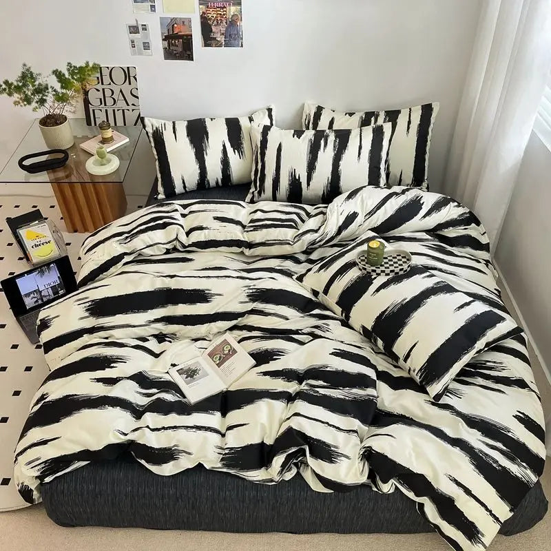 Afralia™ Nordic Cotton Printed Bedding Set for Twin Beds - Ultra Soft & Skin Friendly Home Bedclothes