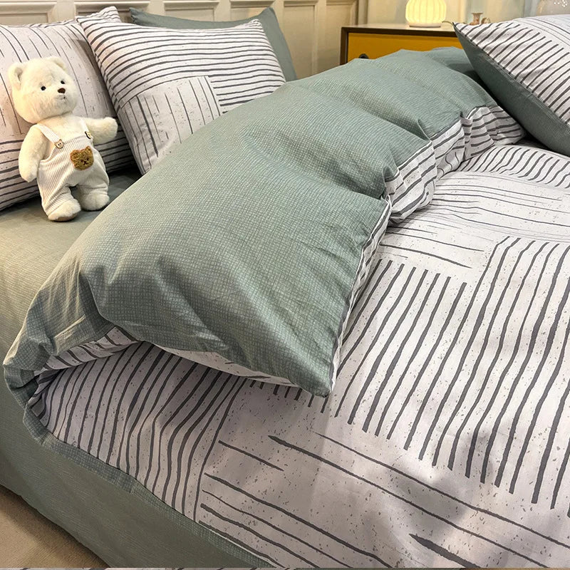 Afralia™ Geometric Print 100% Cotton Bedding Set for All Seasons