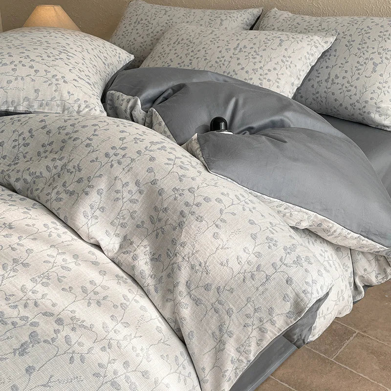 Afralia™ Luxury Jacquard 3-Layer Cotton Bedding Set - Soft & Skin-Friendly
