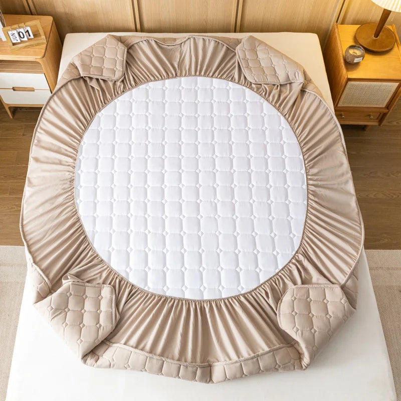 Afralia™ Quilted Fitted Sheet for Cozy & Anti-Slip Protection on Queen & King Beds