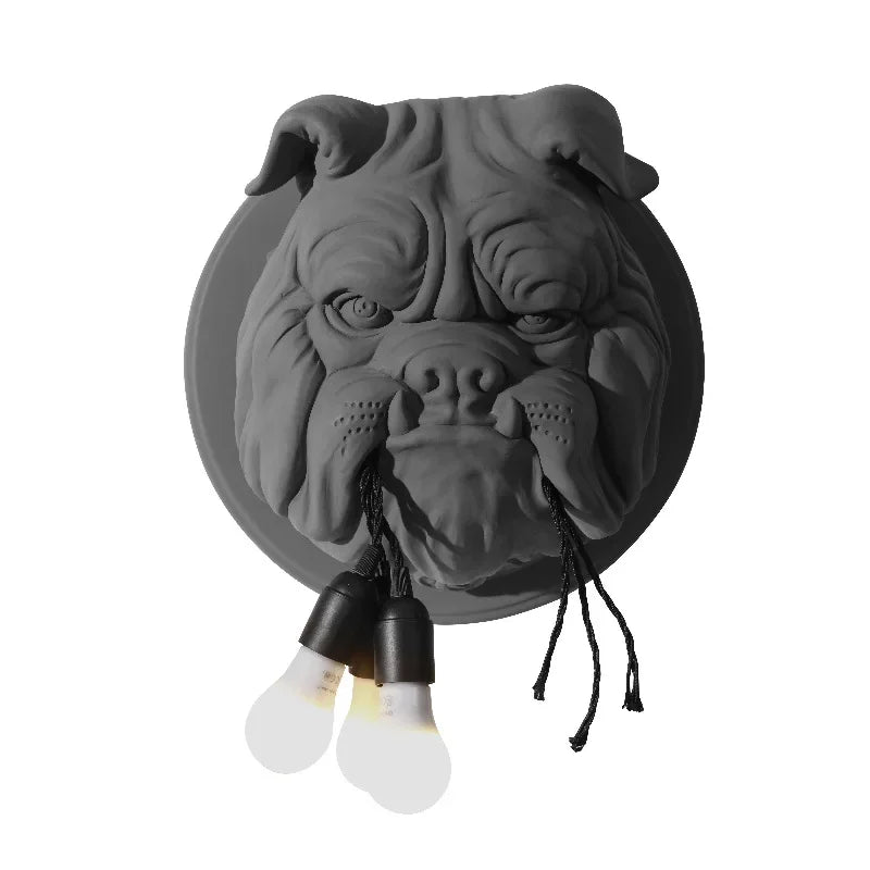 Afralia™ Bulldog Resin Wall Lamp for Stylish Home Decor Lighting