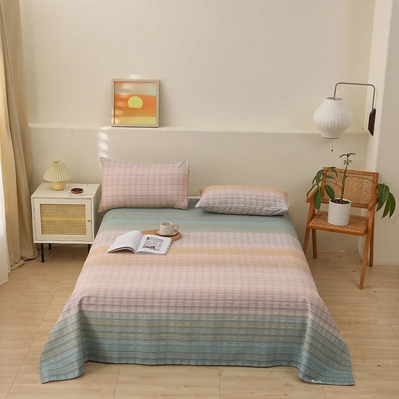 Afralia™ Cartoon Printed Cotton Bedspread | Queen King | Durable Coarse Cloth | All Seasons