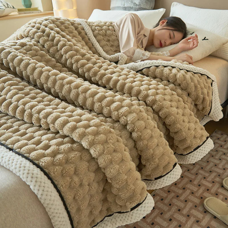 Afralia™ Warm Coral Fleece Blanket | Soft Comfort | Cozy Thicken | Autumn Winter Blanket