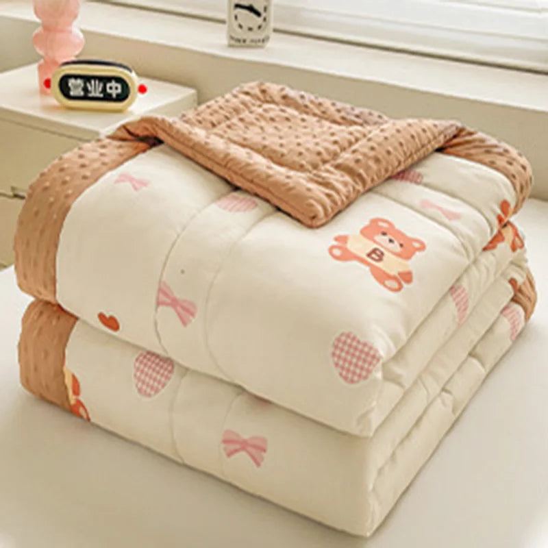 Afralia™ Cartoon Pattern Summer Comforter: Skin-Friendly Breathable Quilt for Kids & Adults