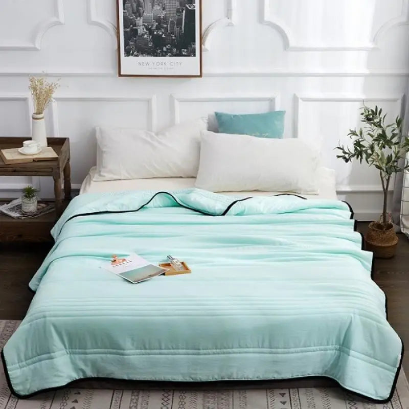 Afralia™ Summer Cool Thin Quilt: Single Double Bed Sofa, Solid Color Air Conditioning Blanket
