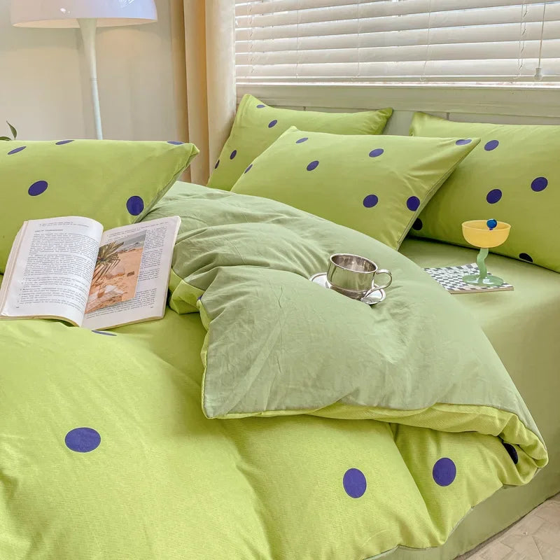 Afralia™ Cozy Pattern Printed 4Pcs Single Bedding Set - Soft Cotton Fabric