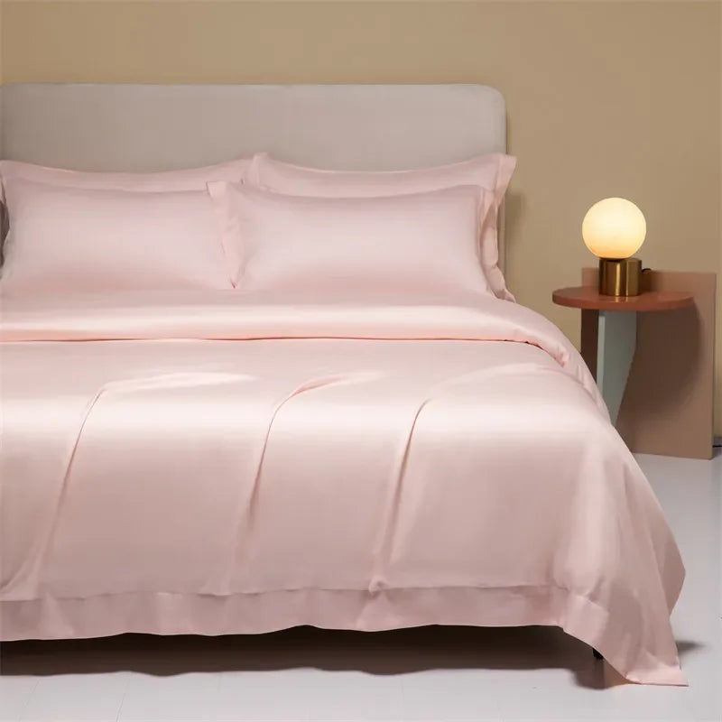 Afralia™ Cooling Cotton Solid Bedding Set Ultra Soft Quilt Cover for Summer