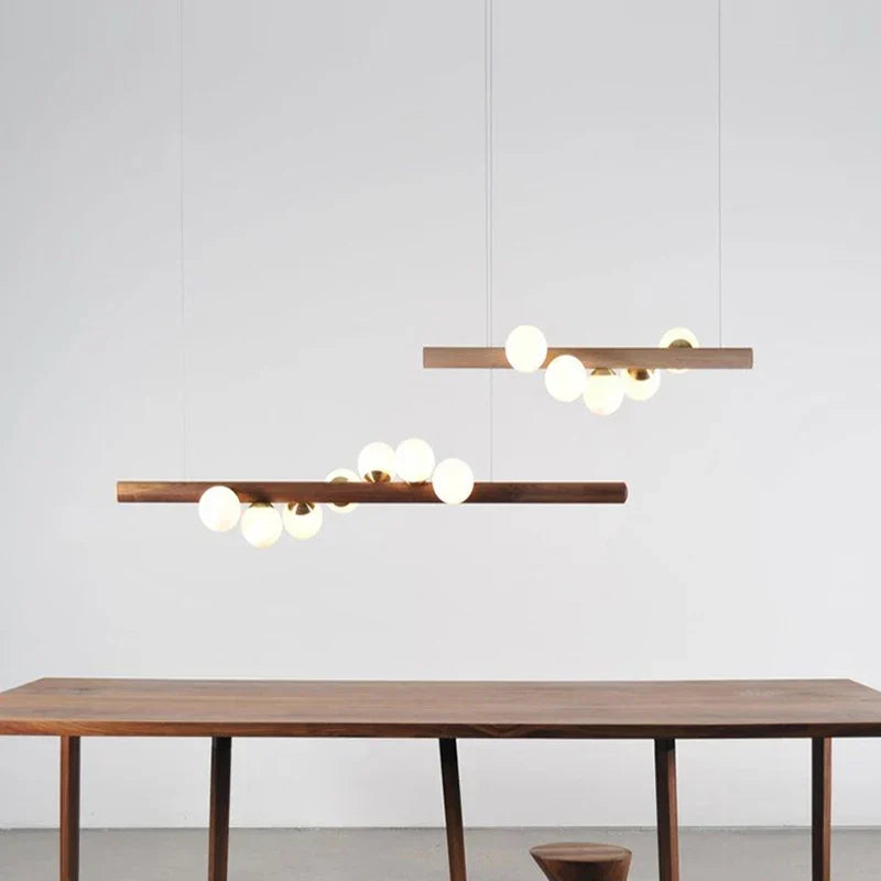 Afralia™ Nordic Wood G9 LED Chandeliers for Home Dining Decor