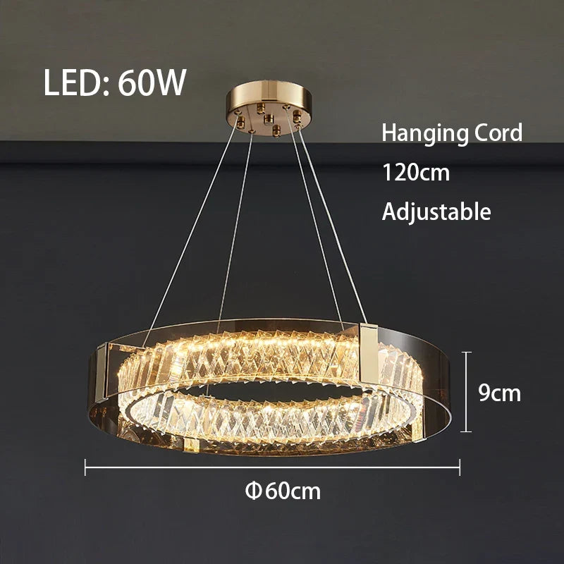 Afralia™ Crystal LED Ceiling Chandelier Modern Dimmable Luxury Light Fixture