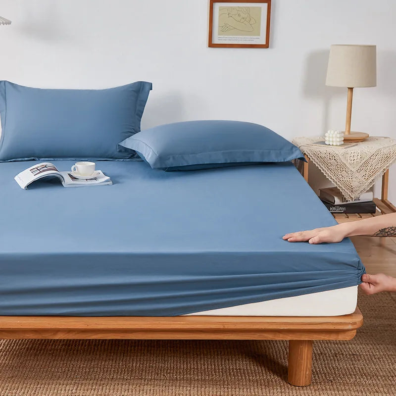 Afralia™ Pure Cotton Fitted Sheet: Comfortable Solid Color Mattress Cover