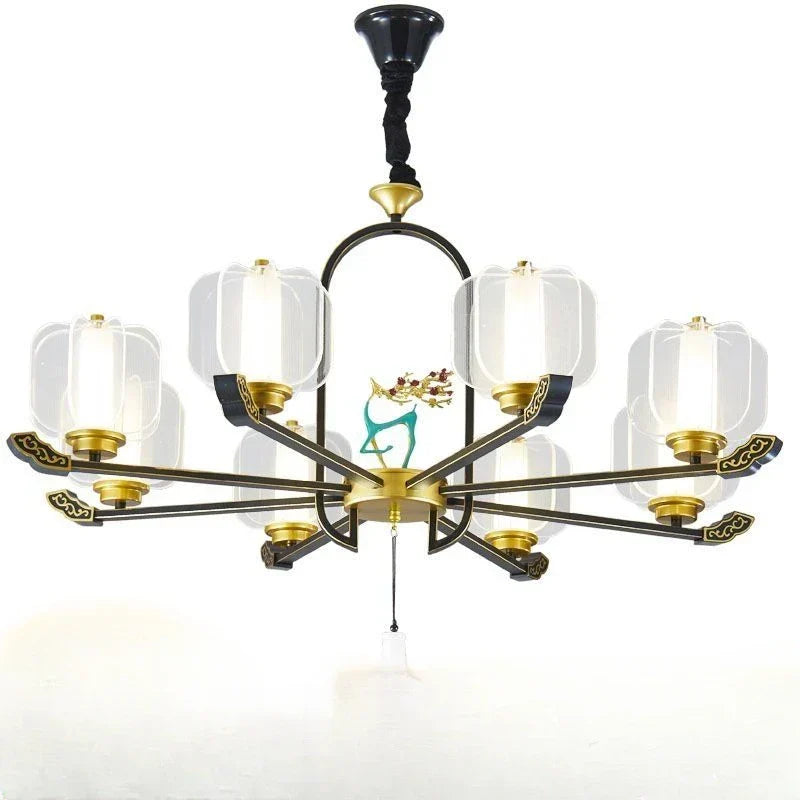 Afralia™ Deer Enamel Pendant Light | Chinese Style Zen Design for Home Decor