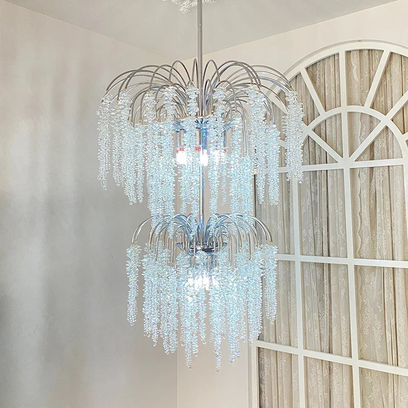 Afralia™ Luxury Crystal Chandelier for Staircase in Duplex Villa with LED Branch Lighting