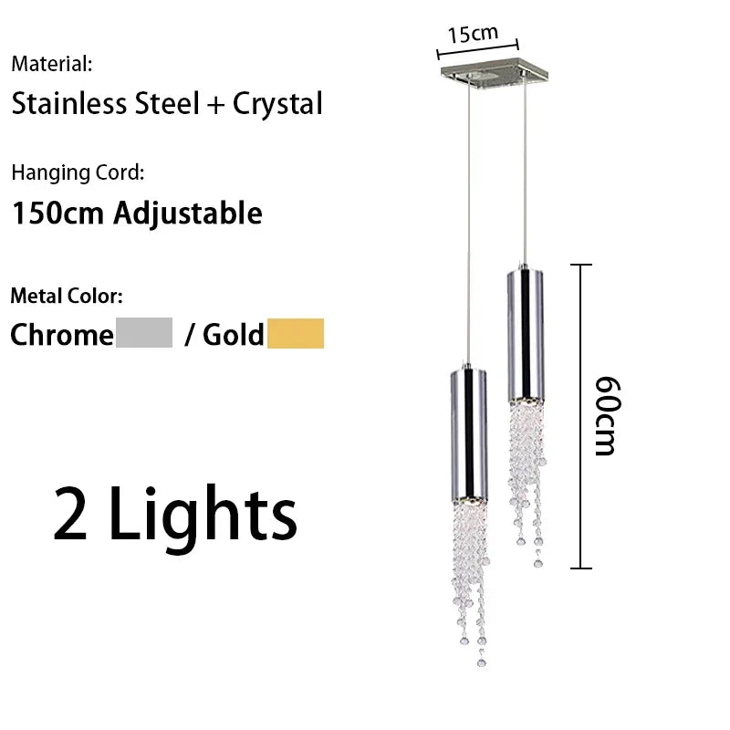 Afralia™ Gold Crystal Chandelier: Modern Luxury Lighting for Living Room, Staircase, Villa.