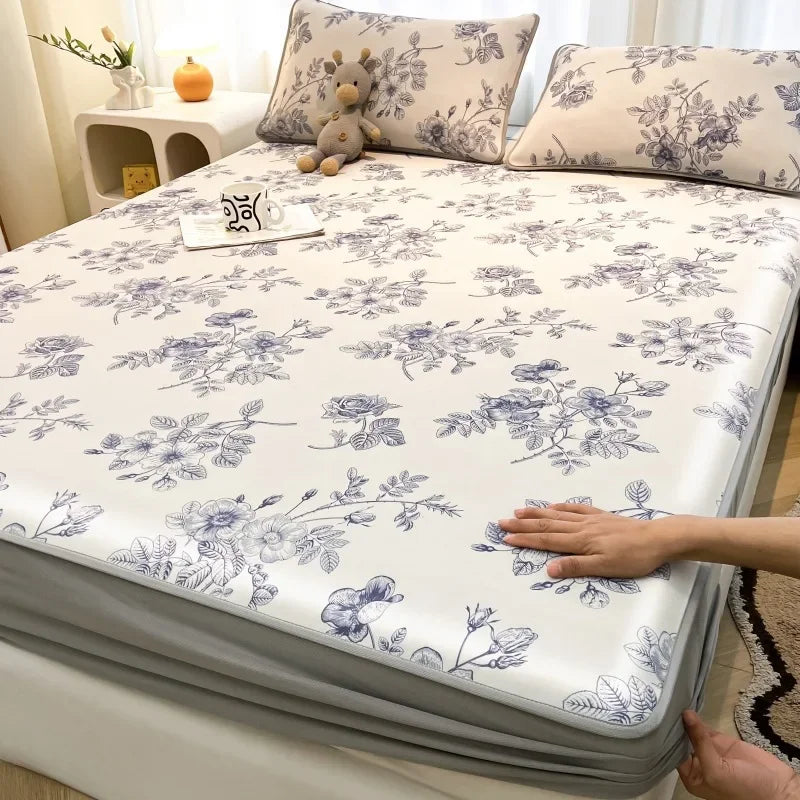 Afralia™ Cooling Ice Silk Mattress - 3Pcs, High Quality, Simple Pattern, Anti-Wrinkles.