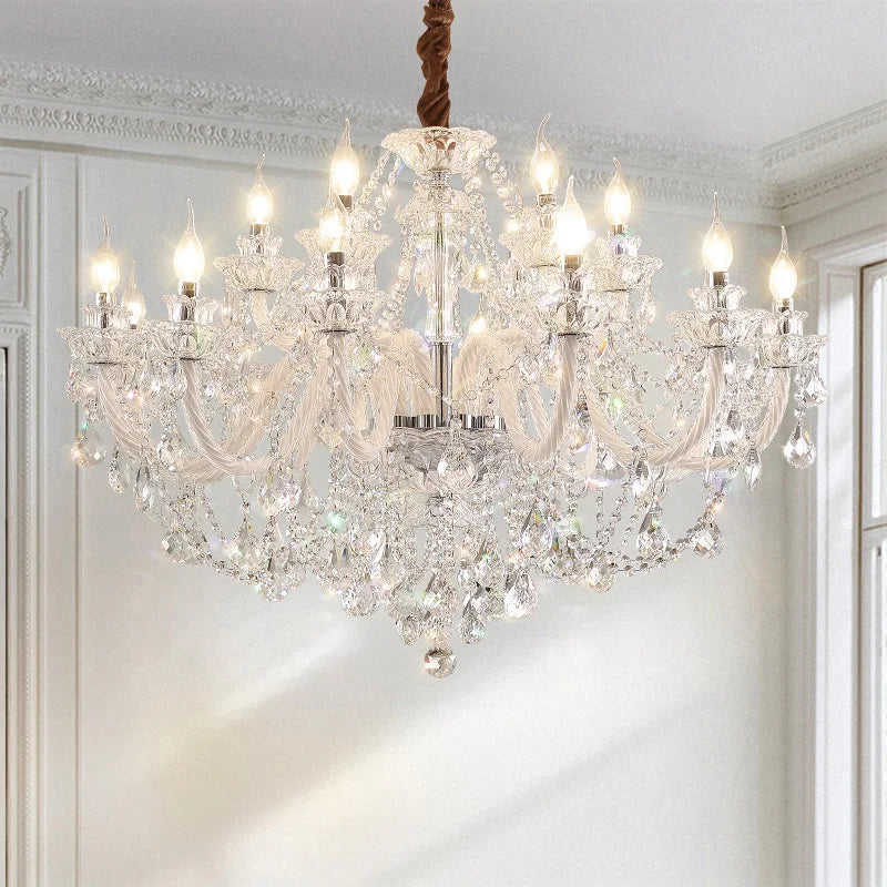Afralia™ Crystal Wedding Chandelier Ceiling Light, Luxury Home Decor Pendant Lamps