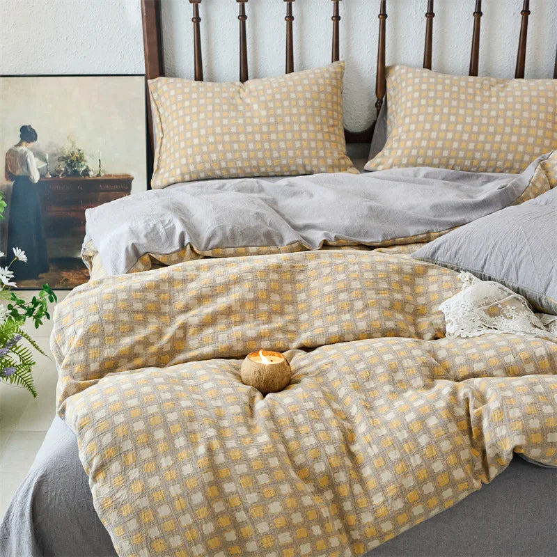 Afralia™ Cotton Jacquard Bedding Sets Vintage Quilt Set for All Seasons