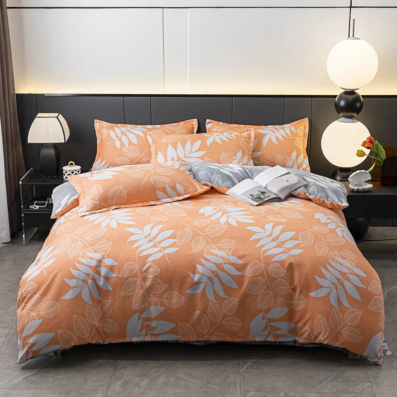 Afralia™ Soft Plant Printed Bedding Sets Cozy Quilt Cover for Summer & Autumn
