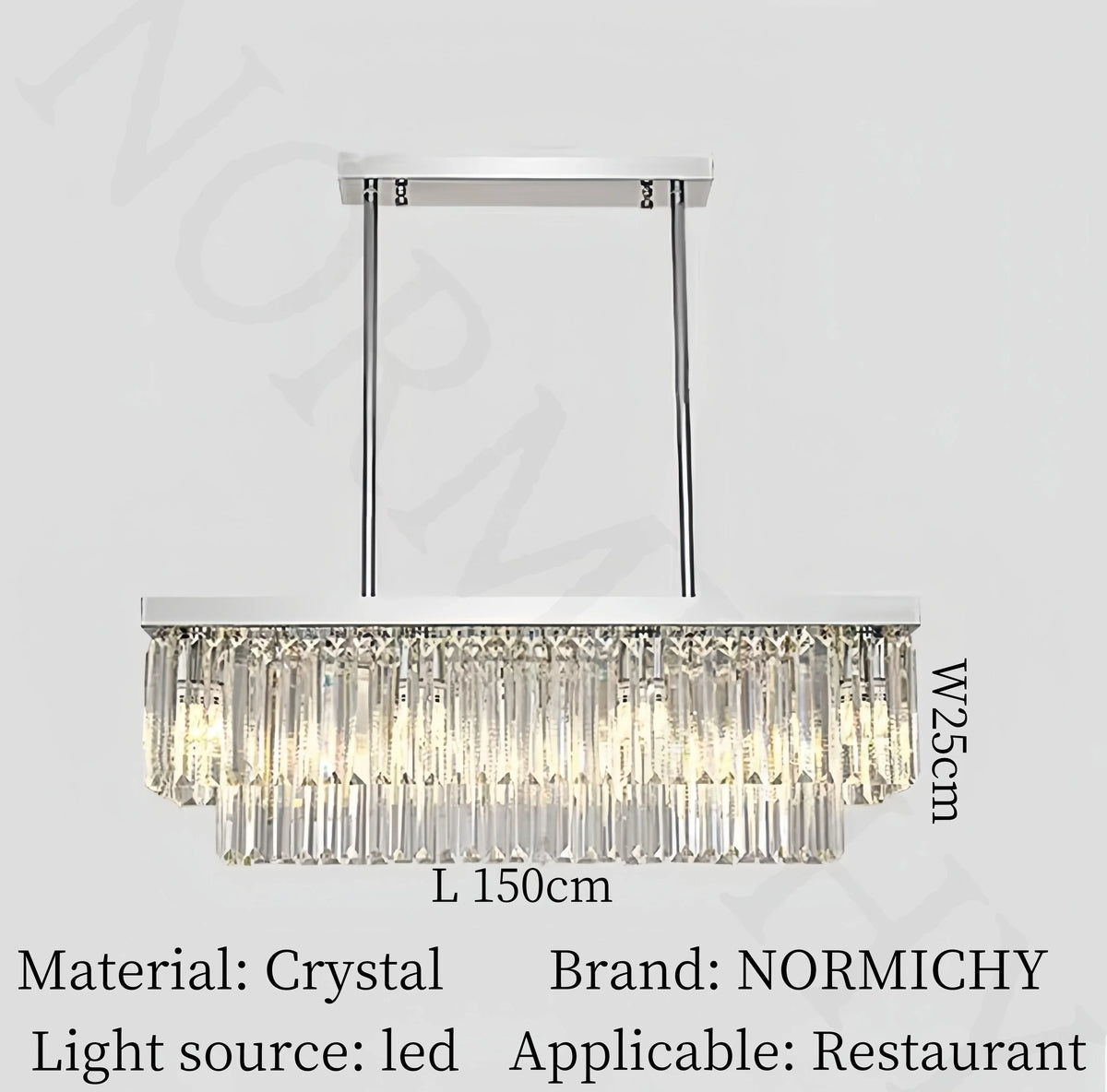 Afralia™ Crystal Chandelier: Nordic Minimalist Rectangular Restaurant Lighting