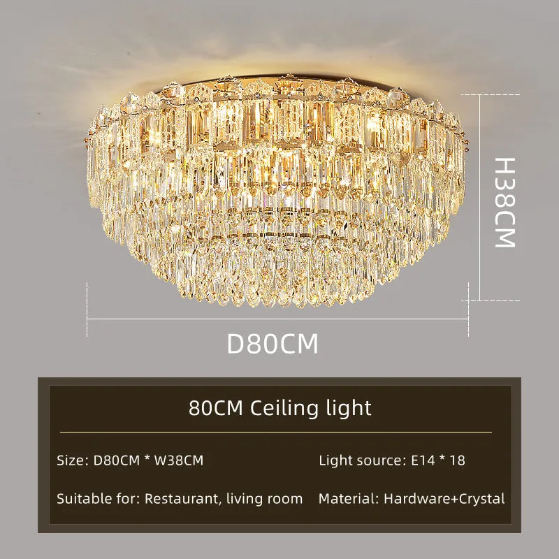 Afralia™ Luxury Crystal Chandelier Modern Ceiling Light for Bedroom Living Room Hall Hotel