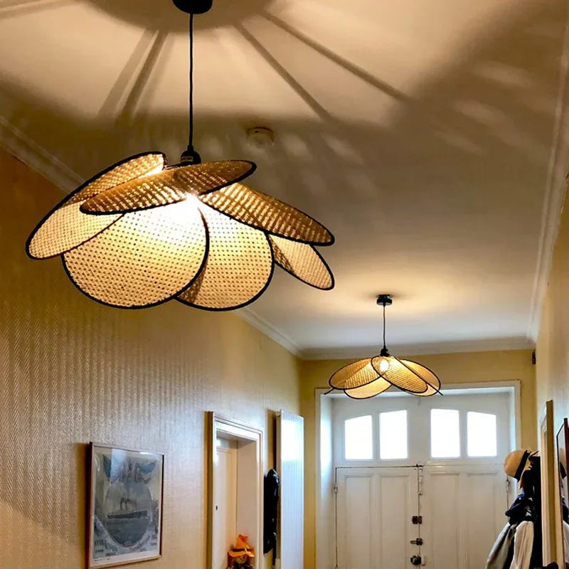 Afralia™ Japanese Rattan Floor Lamp for Villa Living Room Study Attic Lighting