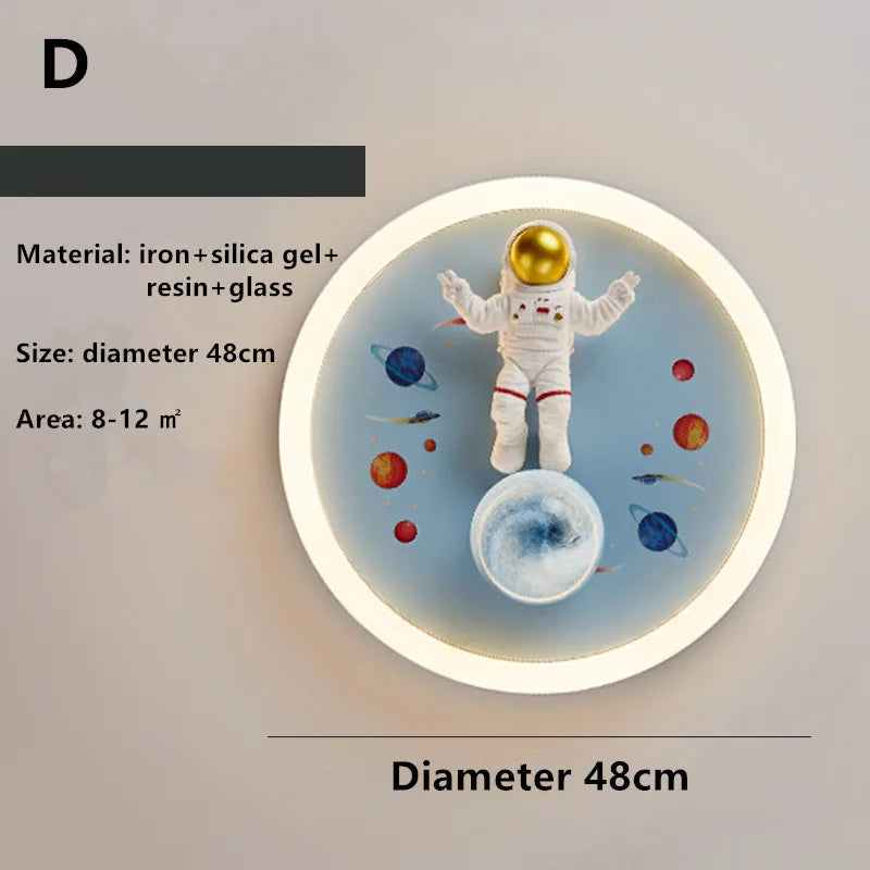 Afralia™ Astronaut Children's Room Ceiling Light Set