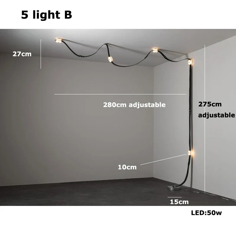 "Afralia™ Leather Belt LED Chandelier: Artistic DIY Hanging Lamps for Living Room"