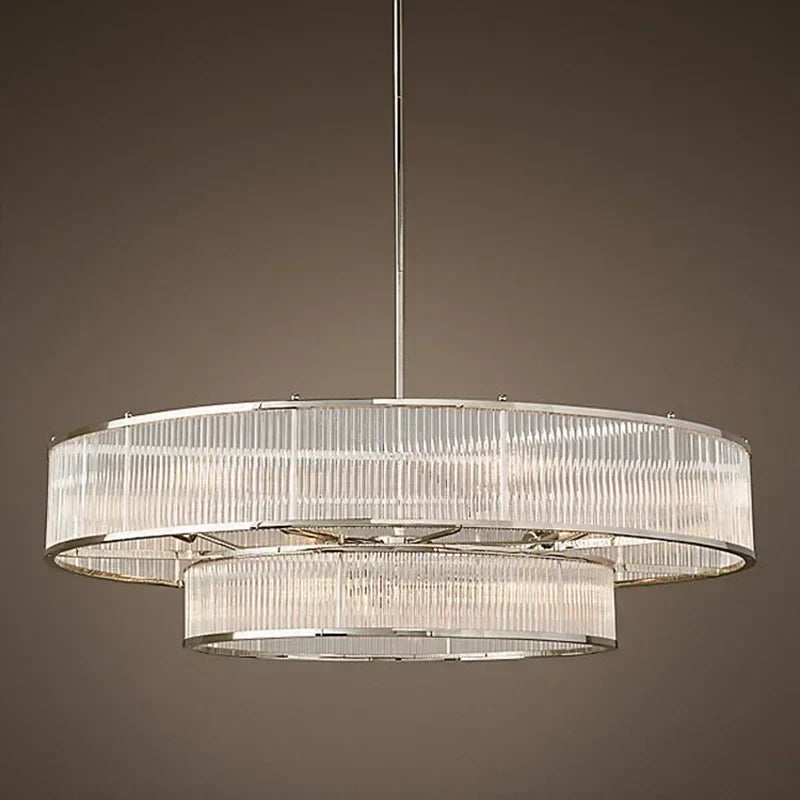 Afralia™ Golden Brass Linear Crystal Chandelier - Luxury Pendant Light for Home
