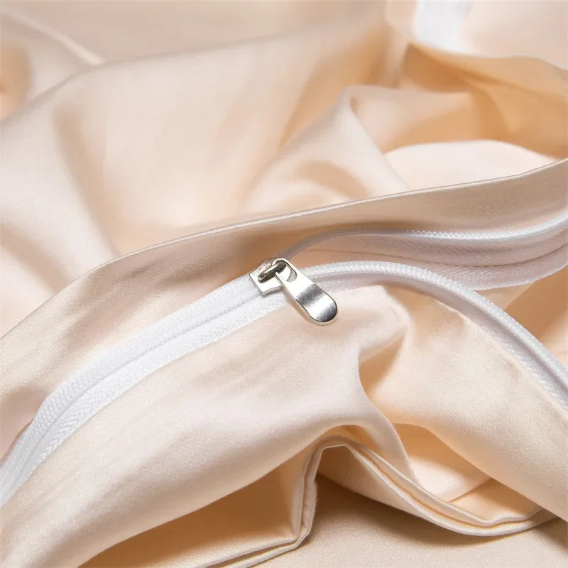 Afralia™ Cooling Cotton Solid Bedding Set Ultra Soft Quilt Cover for Summer
