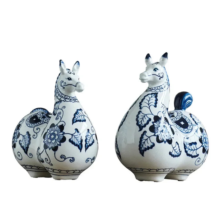 Afralia™ Porcelain Horse Sculpture: Hand-Painted Ceramic Statue for Art Collection and Home Decor